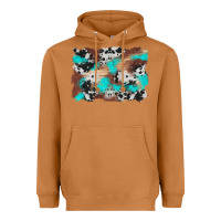 Meerkat western cowhide turquoise and wood background Heavyweight Hoodie - Artiststas
