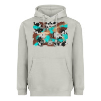 Moon Dust western cowhide turquoise and wood background Heavyweight Hoodie - Artiststas
