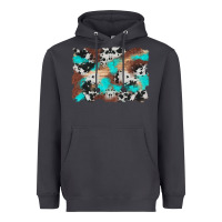 Smoke western cowhide turquoise and wood background Heavyweight Hoodie - Artiststas