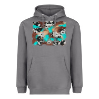 Storm western cowhide turquoise and wood background Heavyweight Hoodie - Artiststas