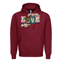 Burgundy love dog Zipper Hoodie - AdoDesignShop