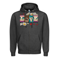 Charcoal Heather love dog Zipper Hoodie - AdoDesignShop