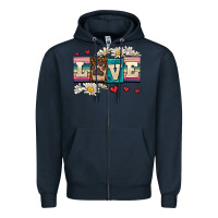 Navy love dog Zipper Hoodie - AdoDesignShop