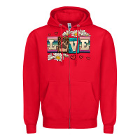 Red love dog Zipper Hoodie - AdoDesignShop