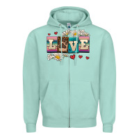 Seafoam love dog Zipper Hoodie - AdoDesignShop