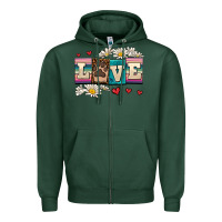 Sports Green love dog Zipper Hoodie - AdoDesignShop