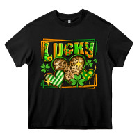 Black lucky st patricks day hearts Heavy Core Tee - LillyAllenDesigns