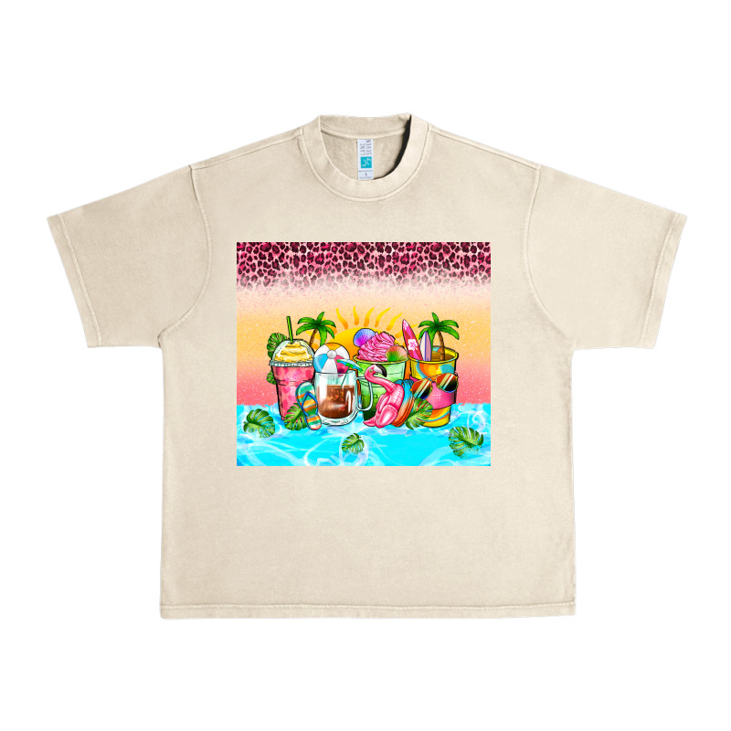 Beach Summer Coffee Cups Urban Heavy Tee by Zillion Design Studio | Teevron