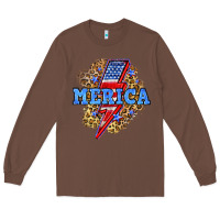 Chestnut Merica lightning bolt Long Sleeve Tee - Neo Western