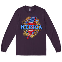 Plum Merica lightning bolt Long Sleeve Tee - Neo Western
