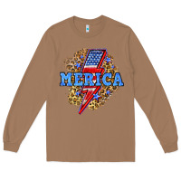 Toasted Coconut Merica lightning bolt Long Sleeve Tee - Neo Western