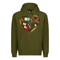 Army Green bake tools hearts Premium Hoodie - NancyCooperArtShop