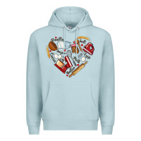 Blue Mist bake tools hearts Premium Hoodie - NancyCooperArtShop