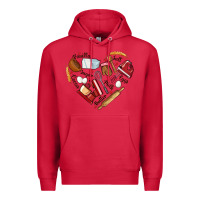 Cardinal bake tools hearts Premium Hoodie - NancyCooperArtShop