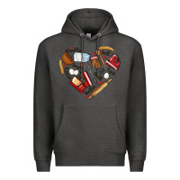 Charcoal Heather bake tools hearts Premium Hoodie - NancyCooperArtShop