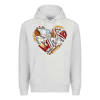 Dove Grey bake tools hearts Premium Hoodie - NancyCooperArtShop