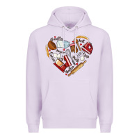 Lilac bake tools hearts Premium Hoodie - NancyCooperArtShop