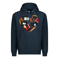 Navy bake tools hearts Premium Hoodie - NancyCooperArtShop