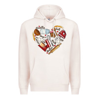 Pale Pink bake tools hearts Premium Hoodie - NancyCooperArtShop