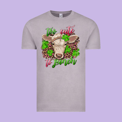 Vintage Tee Too cute to pinch charolais calf