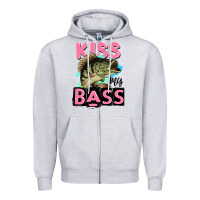 Heather Grey kiss my bass Zipper Hoodie - JahusDesignShop