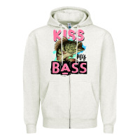 Oatmeal Heather kiss my bass Zipper Hoodie - JahusDesignShop