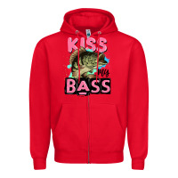 Red kiss my bass Zipper Hoodie - JahusDesignShop