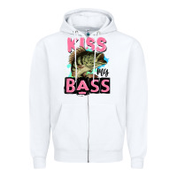 White kiss my bass Zipper Hoodie - JahusDesignShop