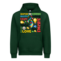 Forest Green name puzzle ribbon of inspiration Urban Hoodie - LillyAllenDesigns