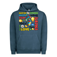Pigment Midnight Navy name puzzle ribbon of inspiration Urban Hoodie - LillyAllenDesigns
