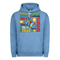 Pigment Pebble Blue name puzzle ribbon of inspiration Urban Hoodie - LillyAllenDesigns