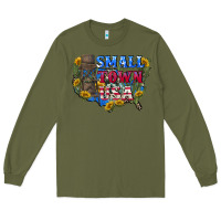Army Green Small town usa 4th of july Long Sleeve Tee - CowGirlArtShop
