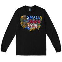 Black Small town usa 4th of july Long Sleeve Tee - CowGirlArtShop