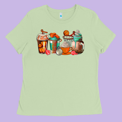 Basketball Coffee Cups Ladies Tee Designed By Adodesignshop