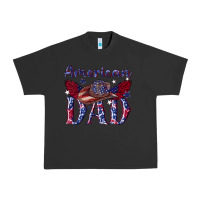 Pigment Black American dad with cowboy Urban Heavy Tee - texasbilliewilder