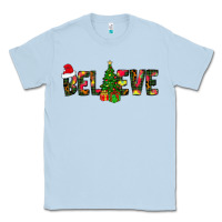 Dusty Blue believe christmas Classic Tee - CowhideDigitalArt