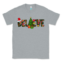 Heather Grey believe christmas Classic Tee - CowhideDigitalArt