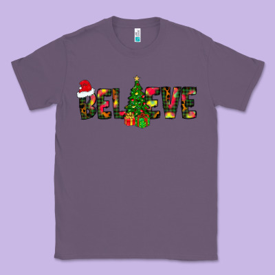 Believe Christmas Classic Tee Designed By Cowhidedigitalart