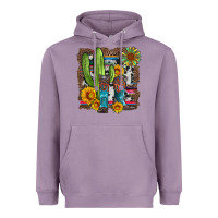 Lavender western cactus with cowboy boots and sunflowers Heavyweight Hoodie - Artiststas