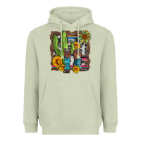 Matcha western cactus with cowboy boots and sunflowers Heavyweight Hoodie - Artiststas