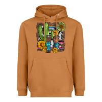 Meerkat western cactus with cowboy boots and sunflowers Heavyweight Hoodie - Artiststas