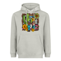 Moon Dust western cactus with cowboy boots and sunflowers Heavyweight Hoodie - Artiststas