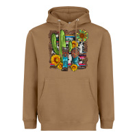 Toasted Coconut western cactus with cowboy boots and sunflowers Heavyweight Hoodie - Artiststas