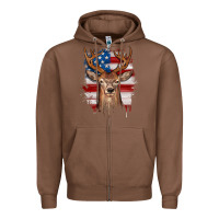 Chestnut deer american flag Zipper Hoodie - JahusDesignShop