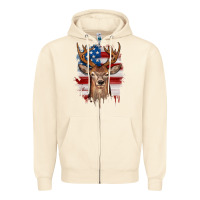 Sandshell deer american flag Zipper Hoodie - JahusDesignShop