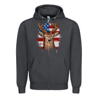 Smoke deer american flag Zipper Hoodie - JahusDesignShop