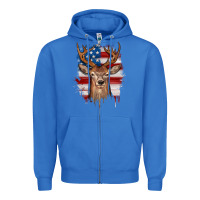 True Royal deer american flag Zipper Hoodie - JahusDesignShop