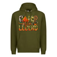 Army Green camp fire legend Premium Hoodie - NancyCooperArtShop