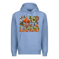 Colony Blue camp fire legend Premium Hoodie - NancyCooperArtShop