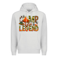 Dove Grey camp fire legend Premium Hoodie - NancyCooperArtShop